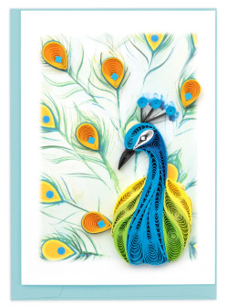 Card, Small Peacock Quilling