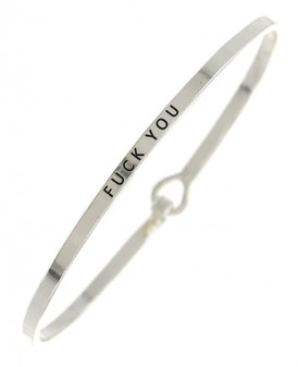 Bracelet, Fuck You Hook Silvertone Bracelet, Fuck You Hook Silvertone