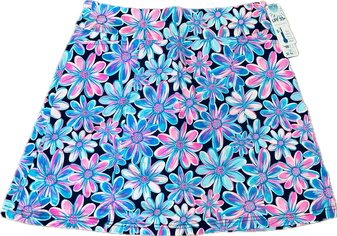 LuLu B Beachtime Skort,  B Phone Pocket Flower Power Blue Pink UPF 50