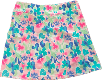 LuLu B Pastel Skort, Phone Pocket 2 Waist Zipper Pockets Pastel Flower Coolant Fabric LuLu B 