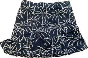 LuLu B Pleated Hem Skort, Pleated Hem 2 Side Large Pockets Coolant Fabric SPF 50 Navy Palm LuLu B 