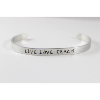Bracelet, Aluminum Live Live Teach