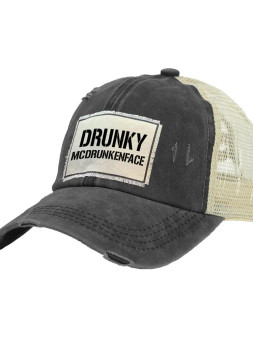 Cap, Baseball Drunky Mcdrunkenface Dstressed Black