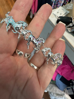 Bracelet, Horses Silvertone Bracelet, Horses Silvertone