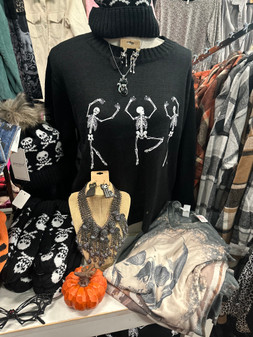 Sweater, Skeleton Skull Dancing Halloween