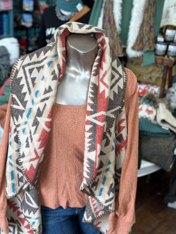 Vest, Shawl Western Pattern Aztec