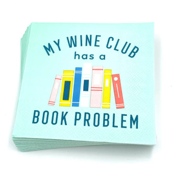 Napkins, My Wine Club Has A Book Problem 20pk Napkins, My Wine Club Has A Book Problem 20pk