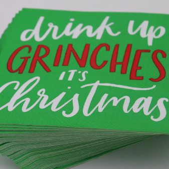 Napkins, Napkins Drink Up Grinches Christmas Holiday Grinch 20pk