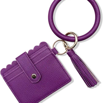 Wristlet, Keychain Credit Card Holder Purple