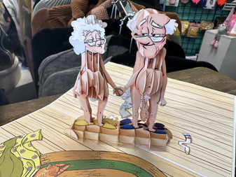 Card, 3D Old People Nude Funny Valentines Grow Old With Me