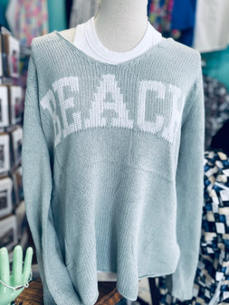 Top, Sweater Summer Spring BEACH Caps Sage