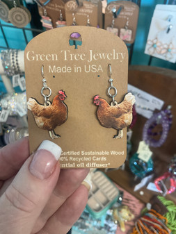 Earrings, Chicken USA Made Earrings, Chicken USA Made