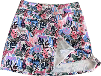 LuLu B Jungle Skort, Phone Pocket On Shorts 2 Waist Zip Pockets Side Seam Zip LuLu B Jungle