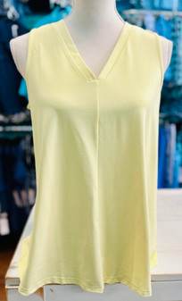 LuLu B Sleeveless Flare V Neck Coolant Fabric LuLu B Yellow