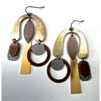 Earrings, Mobile Multi Color Metal