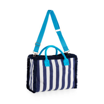 Purse, Tote Navy Stripe 3 Pockets 