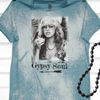 T-Shirt Stevie Nicks Fleetwood Mac Gypsy Soul Bleached