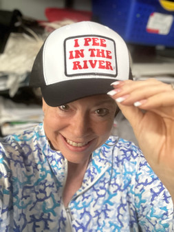 Cap Baseball Trucker, I Pee In The River Black White Cap Baseball Trucker, I Pee In The River Black White