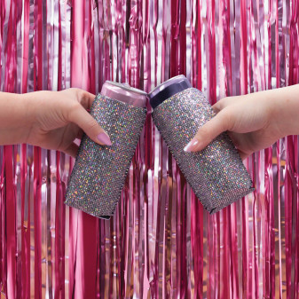 Drink Holder Koozie, 2 Pack Bling Rhinestone Skinny Drink Holder Koozie, 2 Pack Bling Rhinestone Skinny