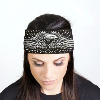 Headband Stretchy, Eagle American Angel Wings Crystal Rhinestones Headband Stretchy, Eagle American Angel Wings Crystal Rhinestones