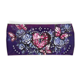 Headband Stretchy,  Heart Butterfly Roses Crystal Rhinestones Headband Stretchy,  Heart Butterfly Roses Crystal Rhinestones