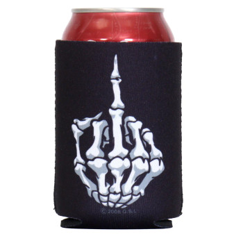 Can Cooler Koozie, Middle Finger Skeleton Hand Can Cooler Koozie, Middle Finger Skeleton Hand