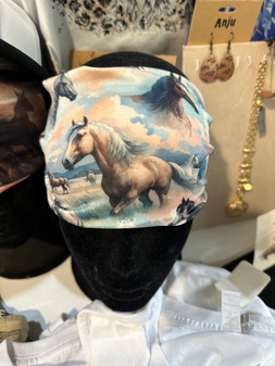 Headband Stretchy, Horses Dreamy Pastel USA Made Headband Stretchy, Horses Dreamy Pastel USA Made