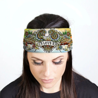 Headband Stretch, Head Wrap Motorcycle Live Love Ride Rhinestones Headband Stretch, Head Wrap Motorcycle Live Love Ride Rhinestones