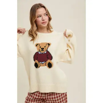 Sweater Knit Teddy Bear Plush  Sweater Knit Teddy Bear Plush