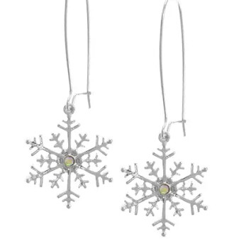 Earrings Snowflake AB Crystal Rhinestone Winter Christmas
