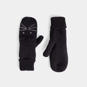 Mittens Cat Kitten Whiskers Black Halloween Winter