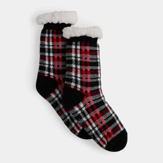 ARRIVING SEPTEMBER Socks Cozy Cabin Plaid Sherpa