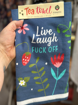 Hand Dish Towel Funny Live Laugh Fuck Off Blue Hand Dish Towel Funny Live Laugh Fuck Off Blue