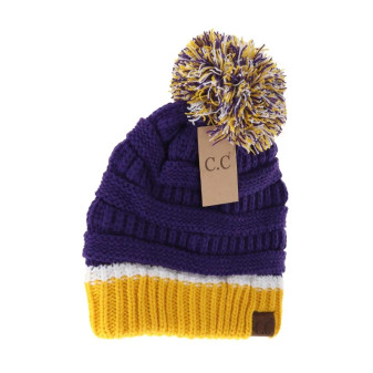 Beanie Pom Winter Hat Minnesota Vikings Football SKOL