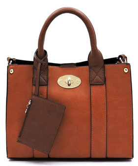 Purse Satchel 3 In 1 Coun Purse Tan