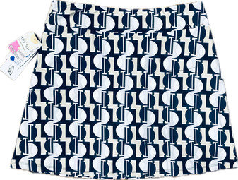 LuLu B Skort Phone Pocket On Shorts 2 Waist Zip Pockets Side Zip Stone Navy LuLu B Skort Phone Pocket On Shorts 2 Waist Zip Pockets Side Zip Stone Navy