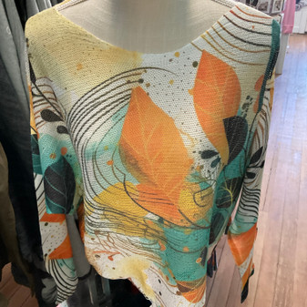 Top One Sze Orange Leaf Teal Made In Italy