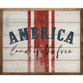 America Land Of The Free Wooden Picture