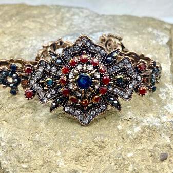 Vintage Antique Look Bracelet Rhinestones