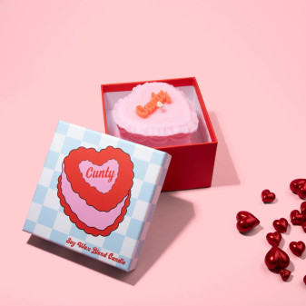 Vintage Heart Candle Funny Cunty Soy Wax Combo Valentines Galentines Unscented 