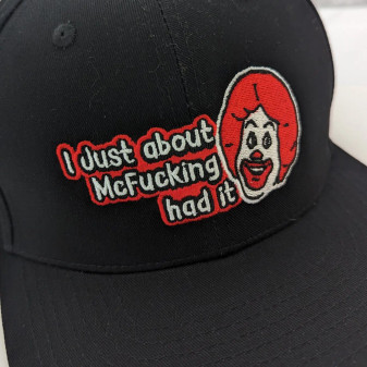 Baseball Trucker Cap Ronald McDonald Funny Just About McFucking Had It