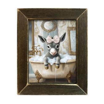 Picture Donkey In Vintage Claw Foot Tub Grey Frame