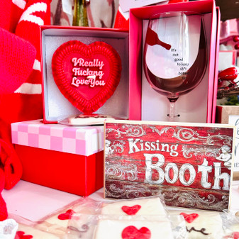 Valentines Galentines Wooden Sign Kissing Booth