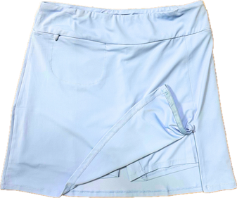 LuLu B Skort Phone Pocket 2 Waist Zip Pickets Side Zip Periwinkle Blue