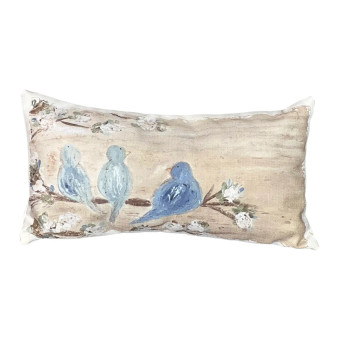 Southern Cotton Mill Lumbar Pillow Three Bluebirds USA Made