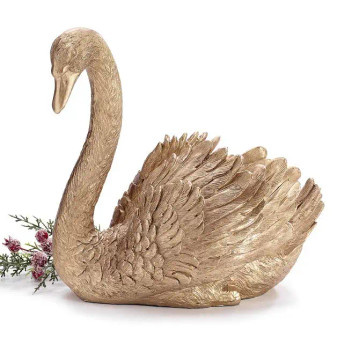 Swan Planter Gold Resin Spring Easter  17.5 “ ARRIVING END OF FEBRUARY 