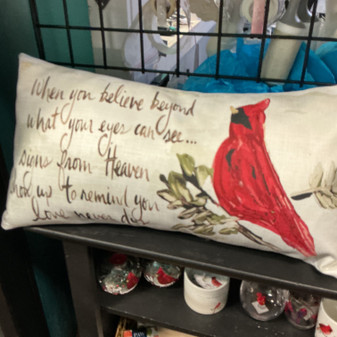 Southern Cotton Lumbar Pillow When You Believe Beyond What Your Eyes Can See Cardinal Bereavement 