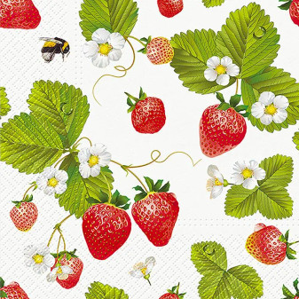 Abbott Strawberries Bees 20 pk Napkins