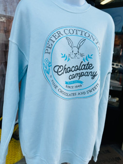 Hrt&Luv Easter Peter Cottontail Chocolate Sweatshirt Ice Blue