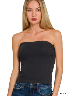 Tube Top Built In Bra Black